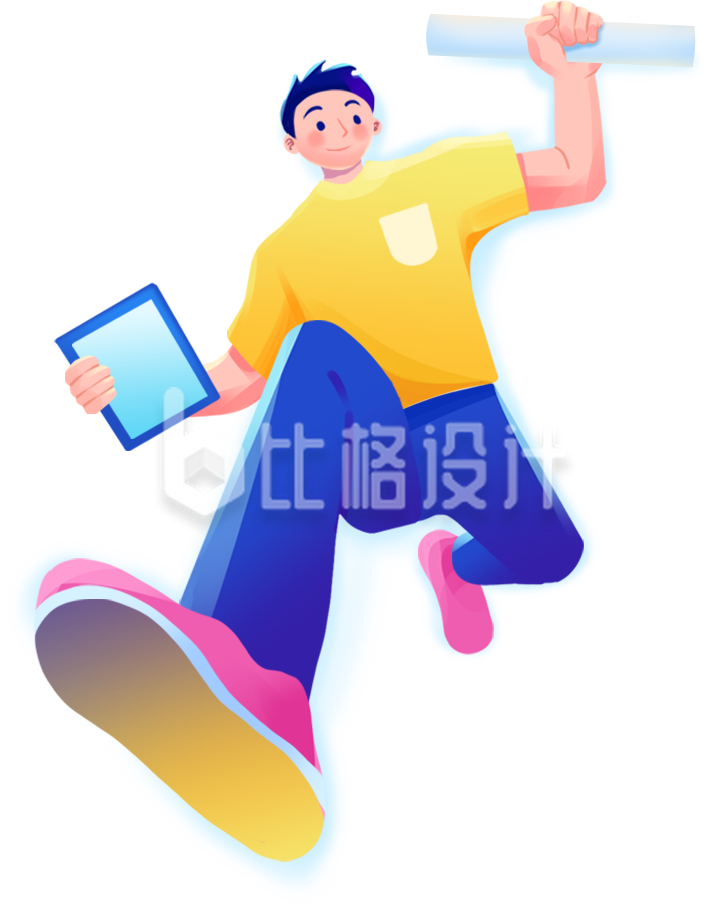 男大学生手绘插画