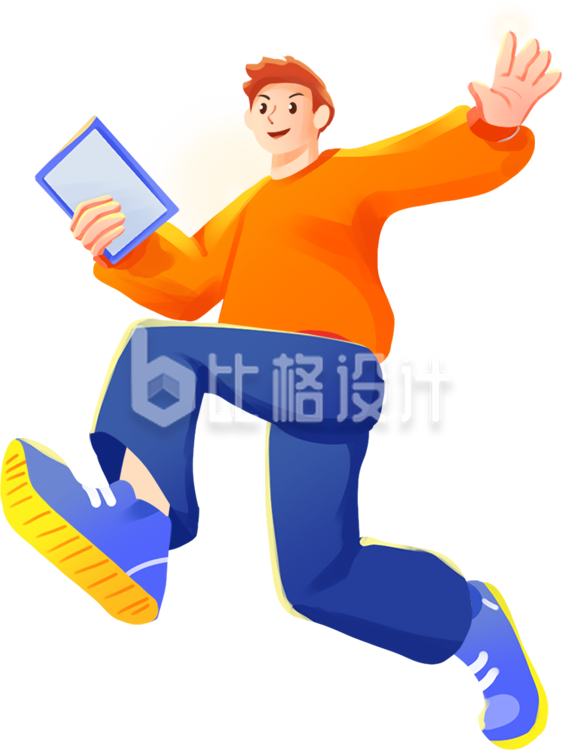男大学生手绘插画