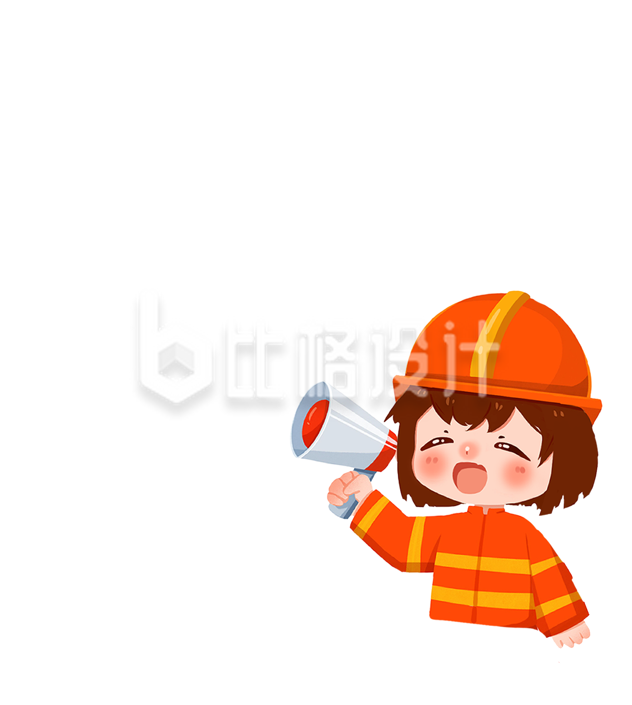 可爱消防员手绘插画
