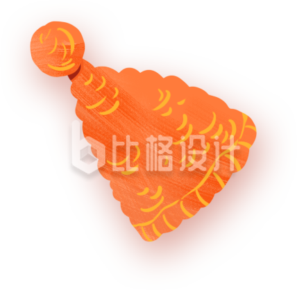 橙色毛线帽手绘插画