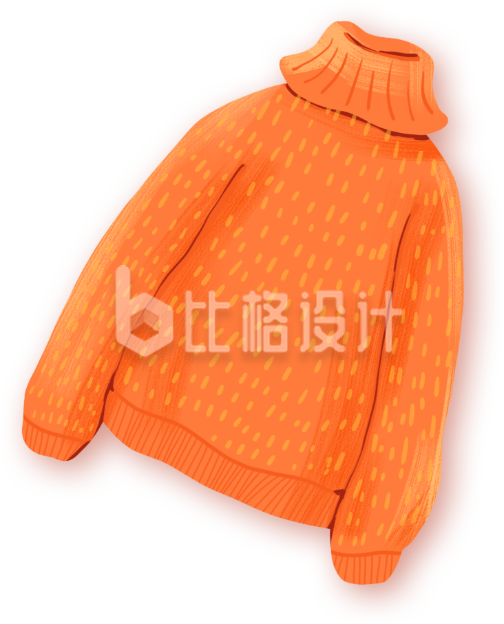 橙色毛衣手绘
