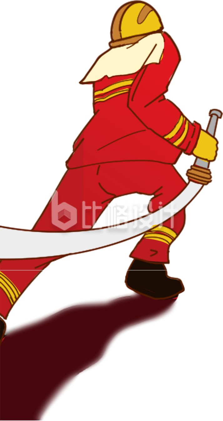 消防员手绘插画