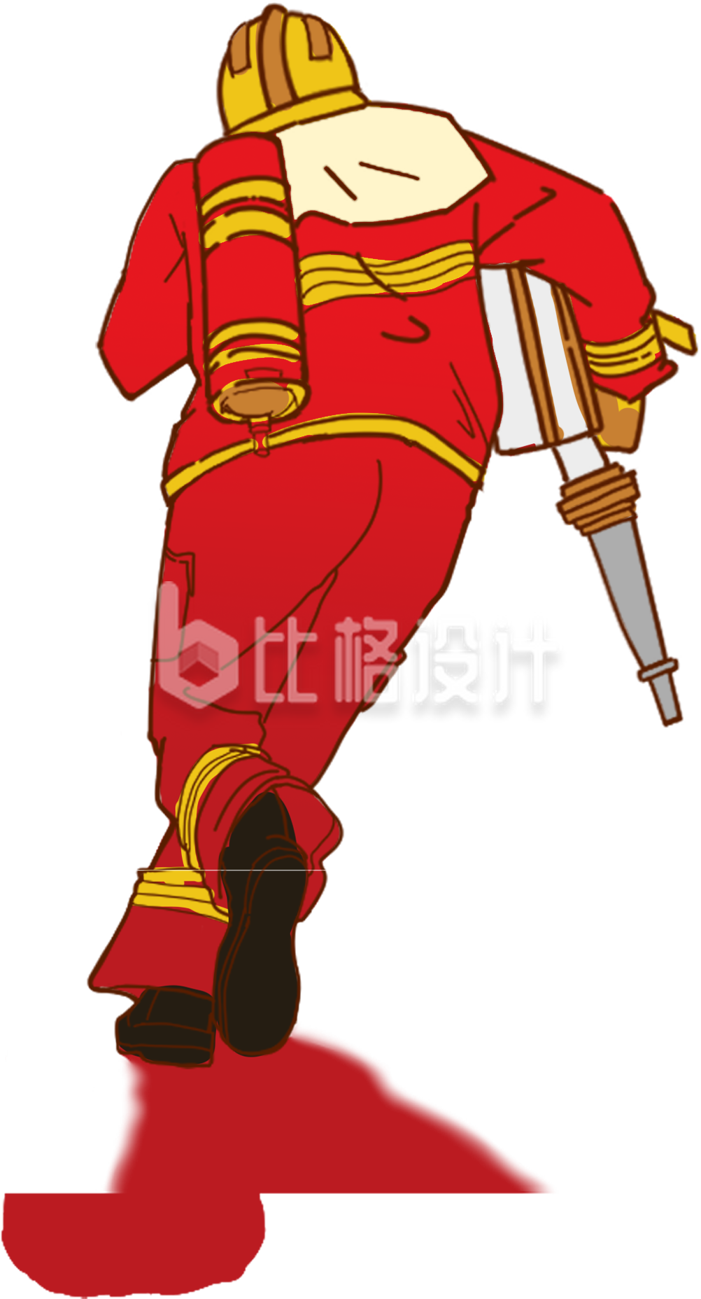 消防员手绘插画