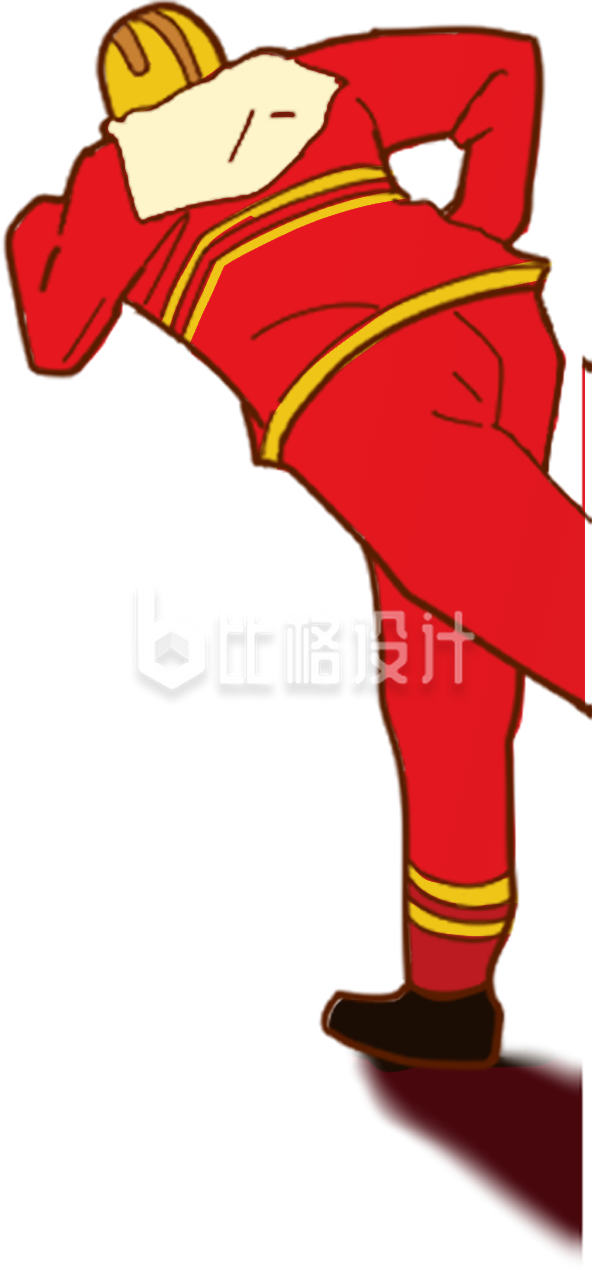 消防员手绘插画