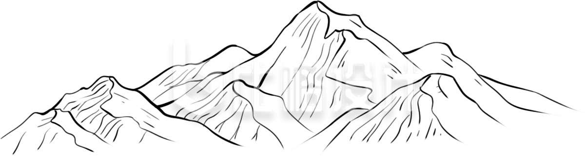 黑色山峰线条手绘