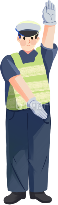 交警手绘插画