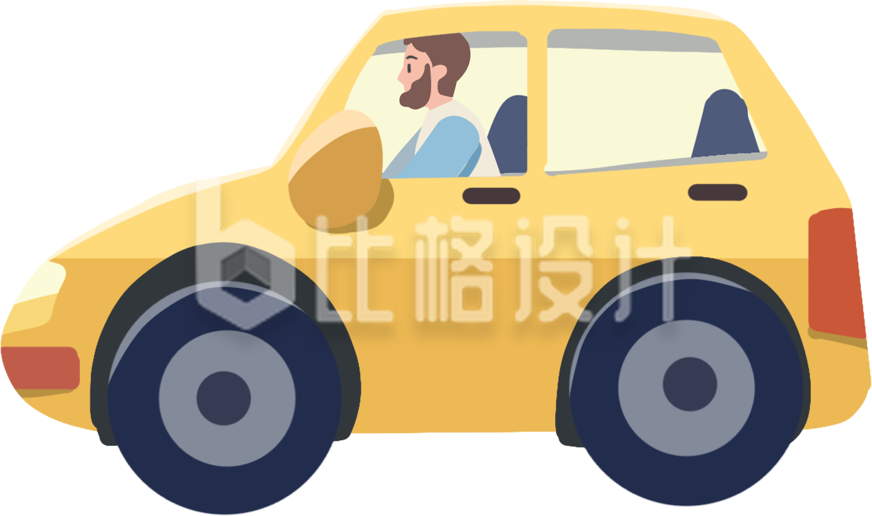 黄色汽车插画