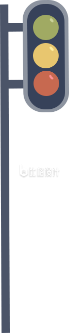 红绿灯指示牌手绘插画