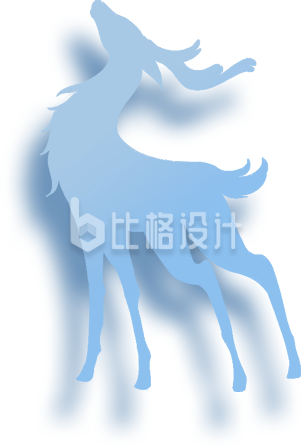 鹿立体剪影手绘