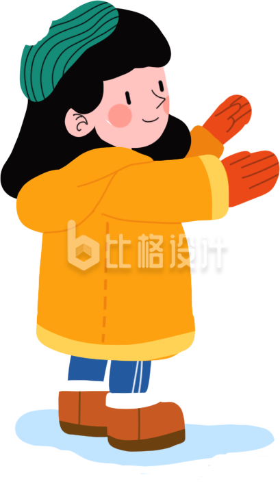 冬季小女孩插画