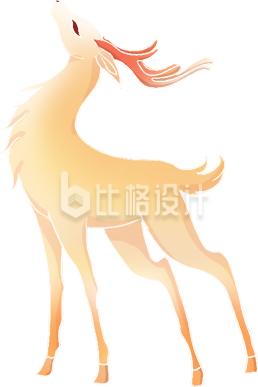鹿手绘插画