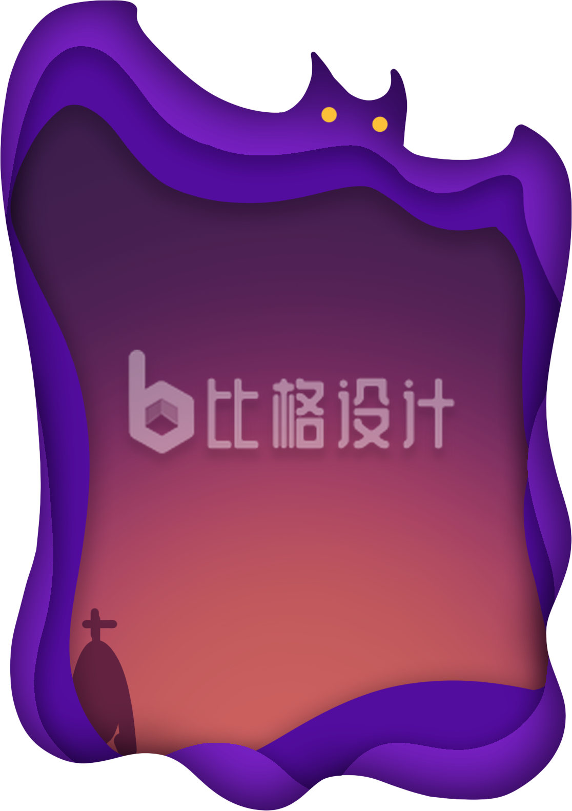 万圣节装饰框手绘插画