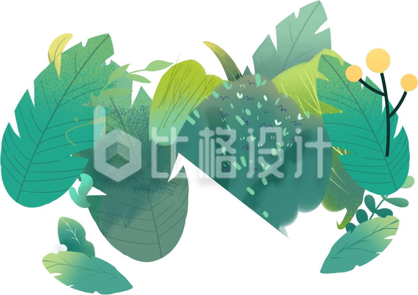 绿叶手绘