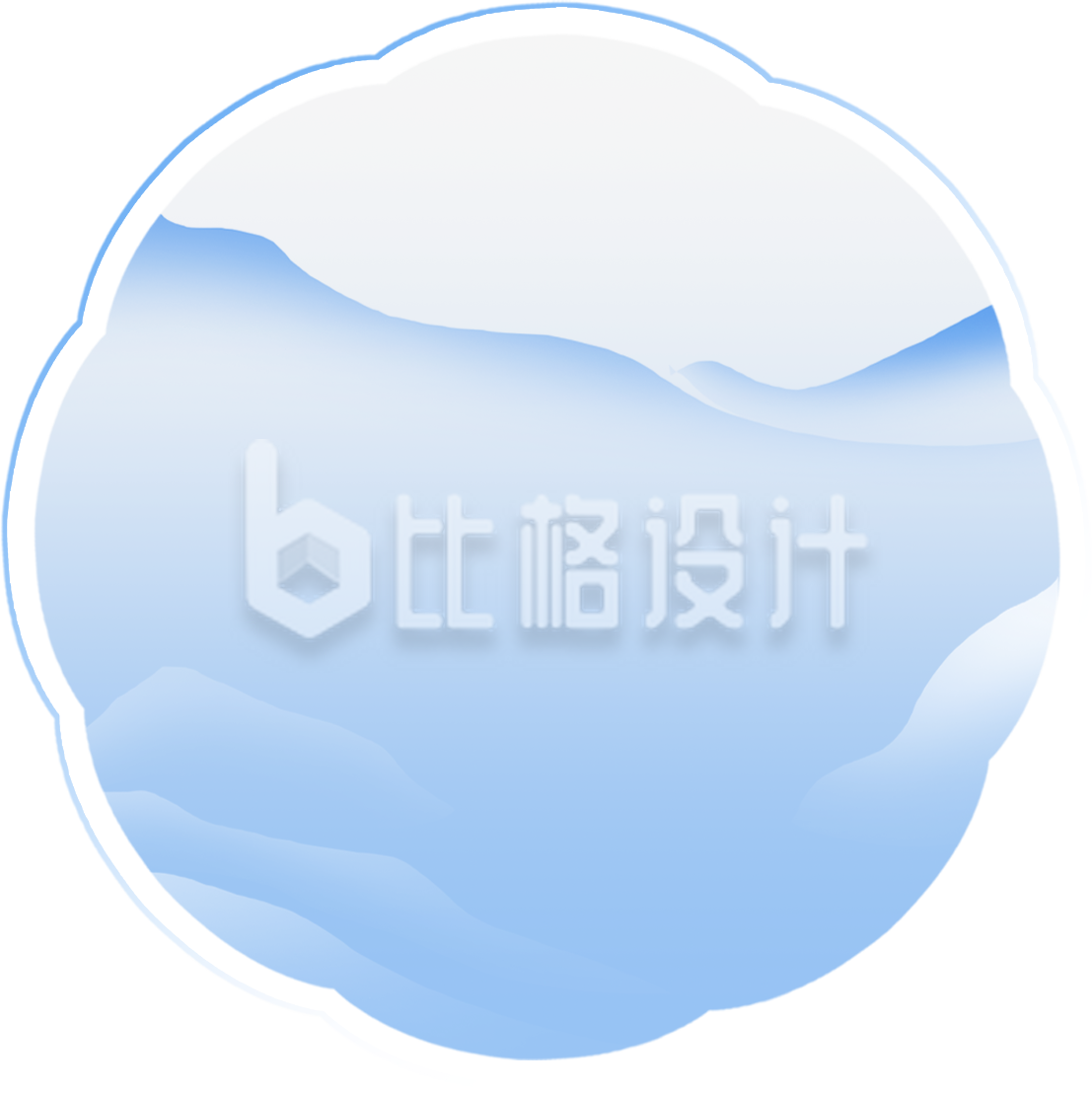 蓝色装饰框插画