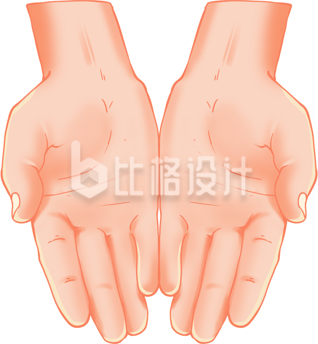 关爱手势手插画