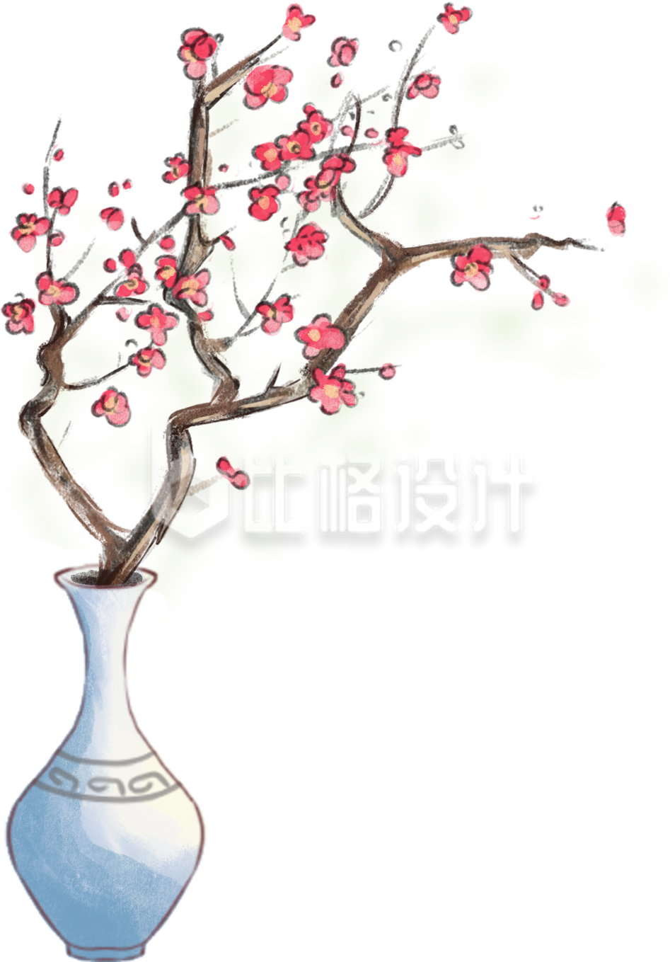梅花花瓶插画