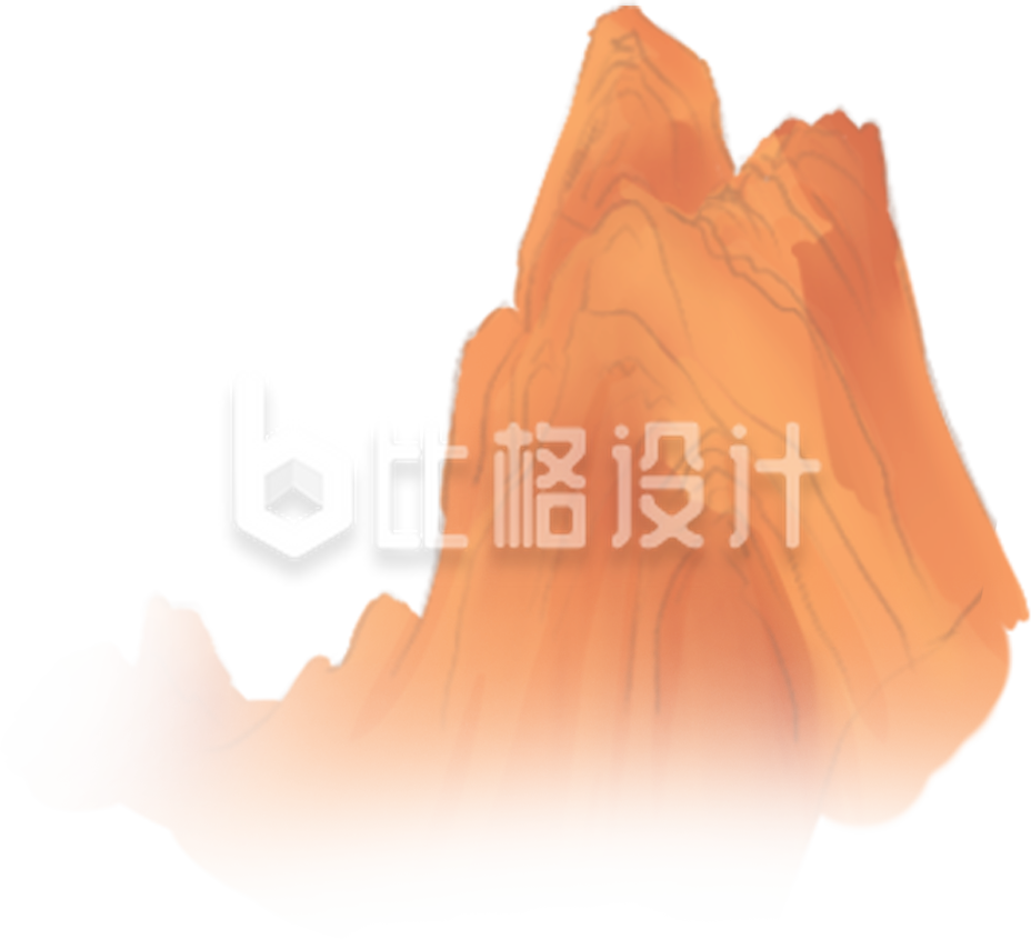 山峰手绘