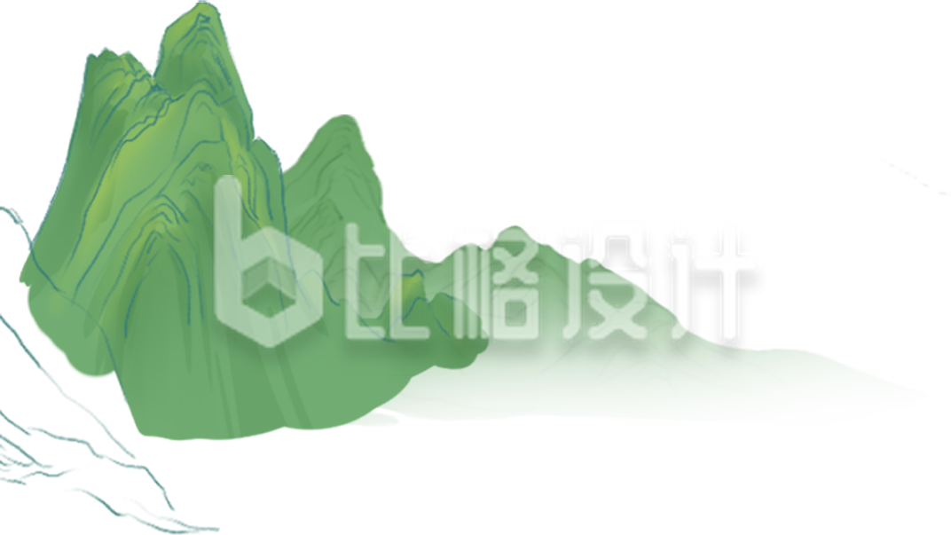 山峰山丘手绘