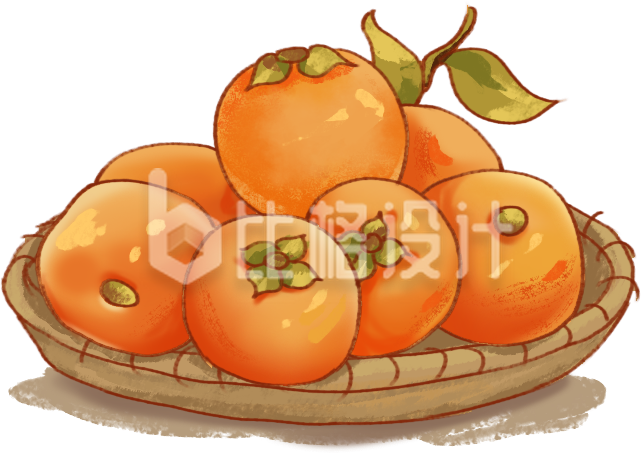 柿子手绘插画
