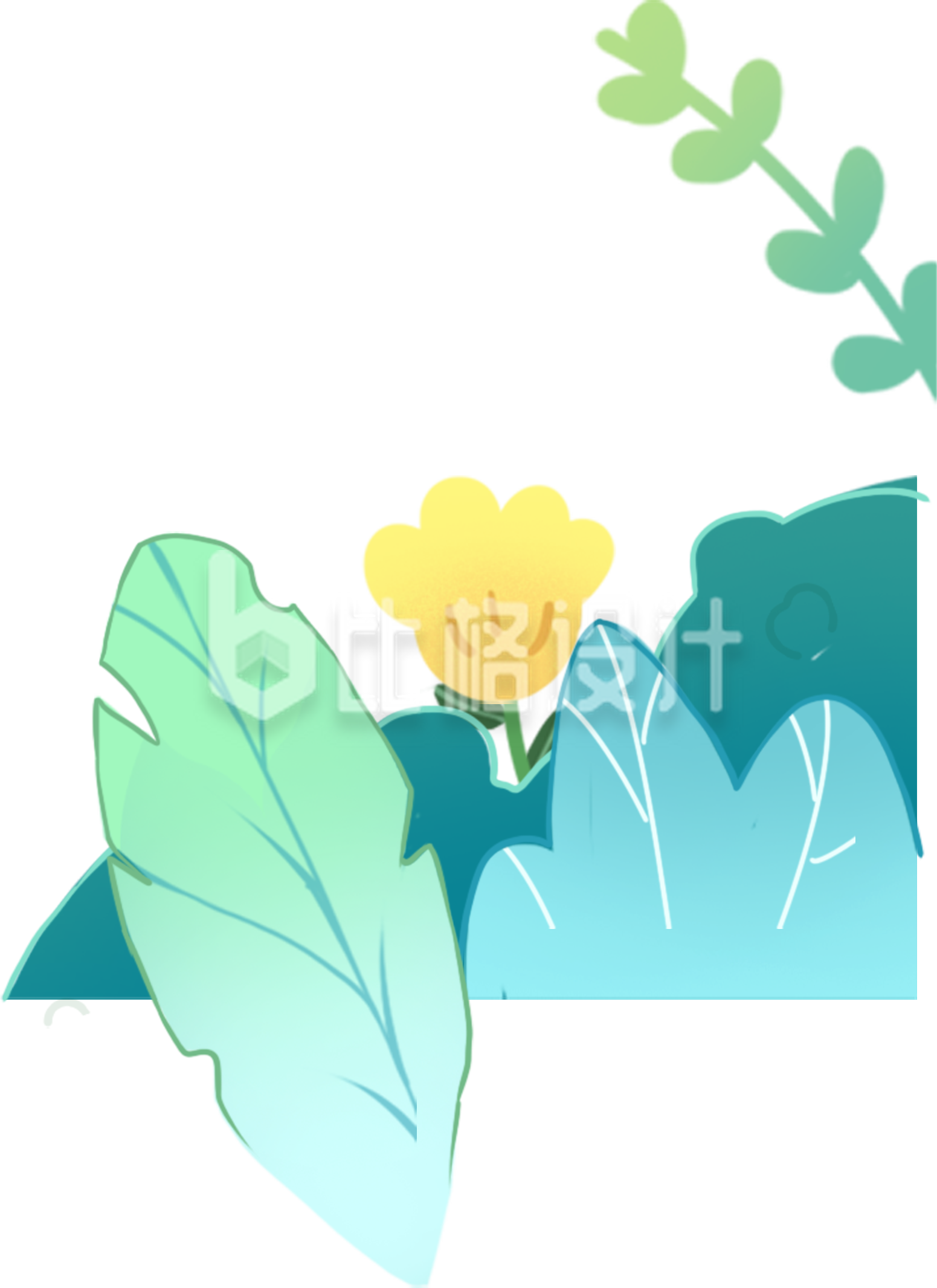 花草绿植手绘插画