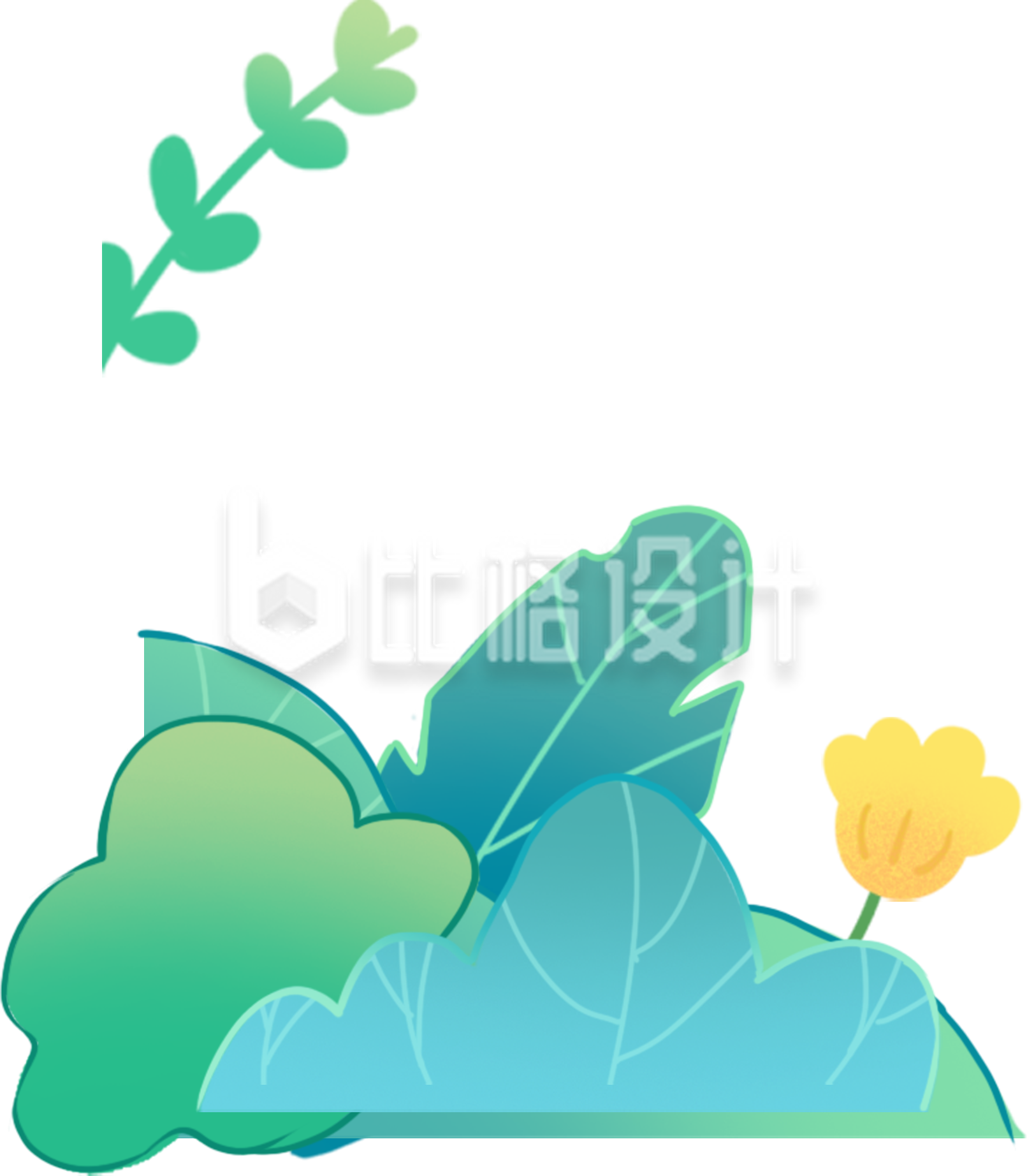 花草绿植手绘插画