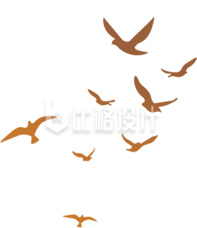 小鸟手绘剪影