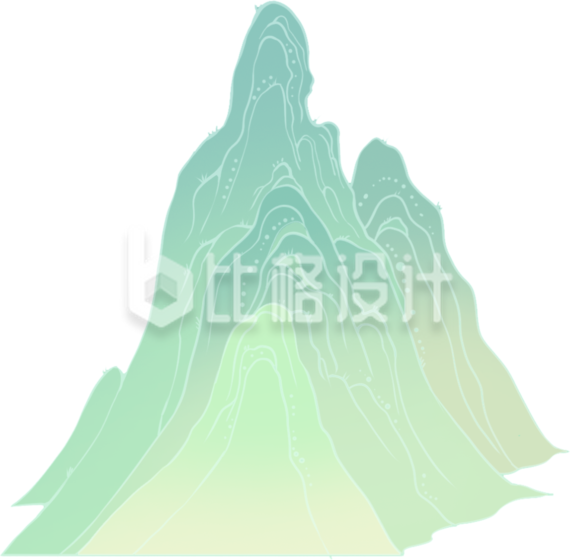 山峰手绘