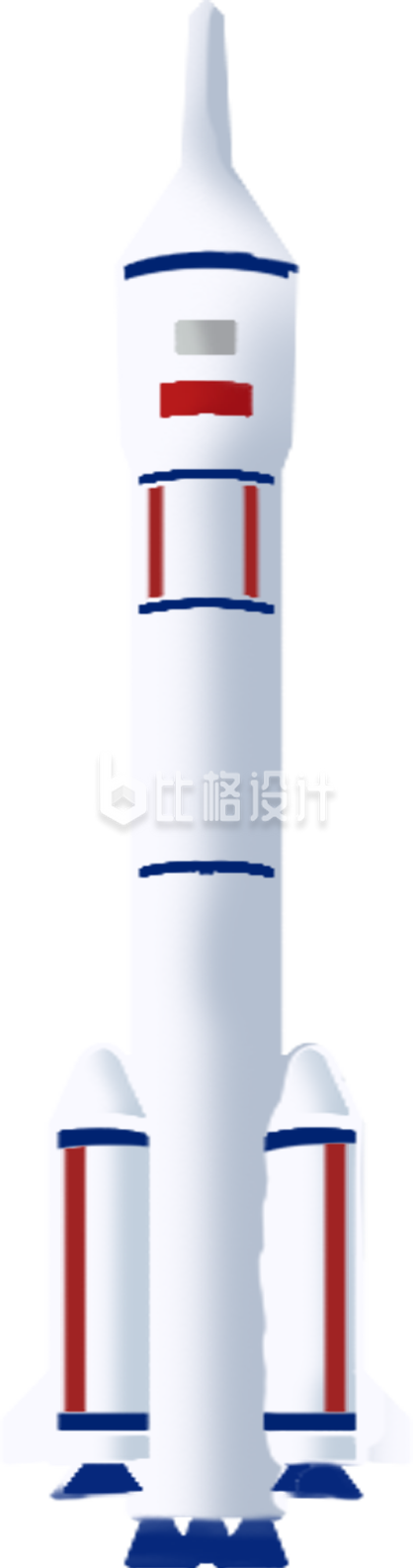 白色火箭手绘