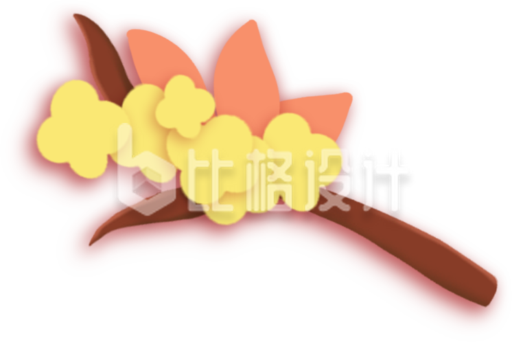 树枝装饰手绘