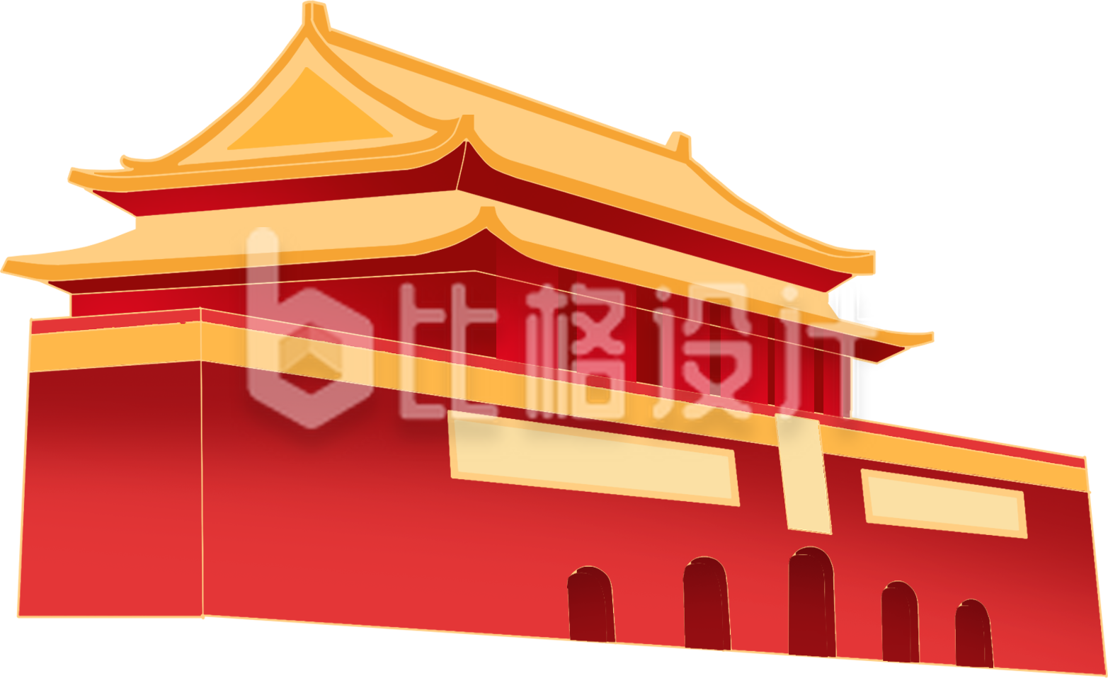 天安门扁平手绘