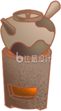 养生煮茶插画