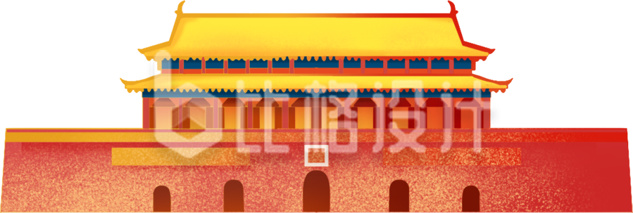 天安门手绘插画