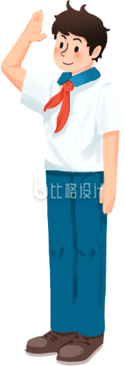 男生学生敬礼插画