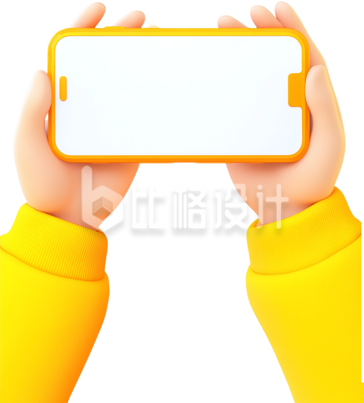 3D卡通手拿着手机
