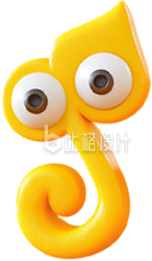 3D黄色音符表情包