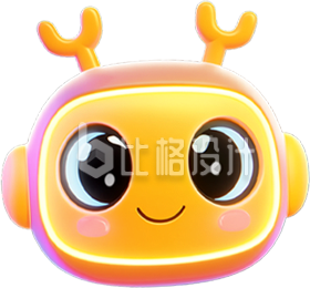 3D黄色机器人头部