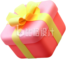 红色3D礼盒
