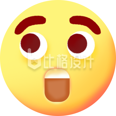 黄色惊讶震惊表情包手绘