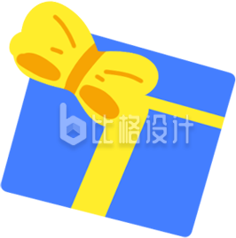 蓝色礼盒礼物手绘