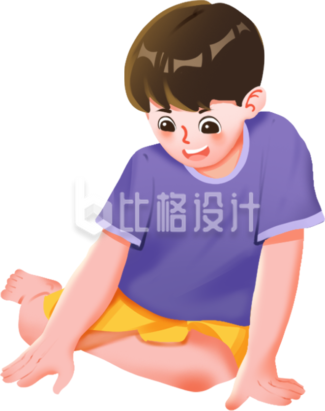 小男孩手绘插画