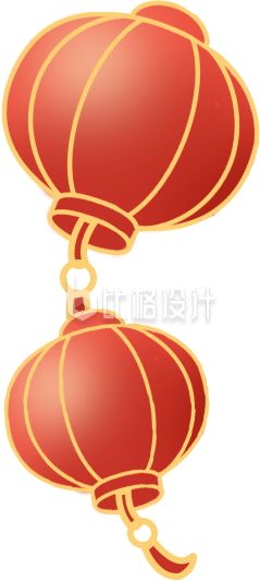 红色灯笼喜庆手绘插画