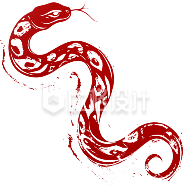 红色蛇剪影