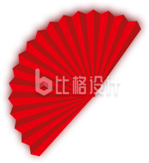 手绘红色扇子