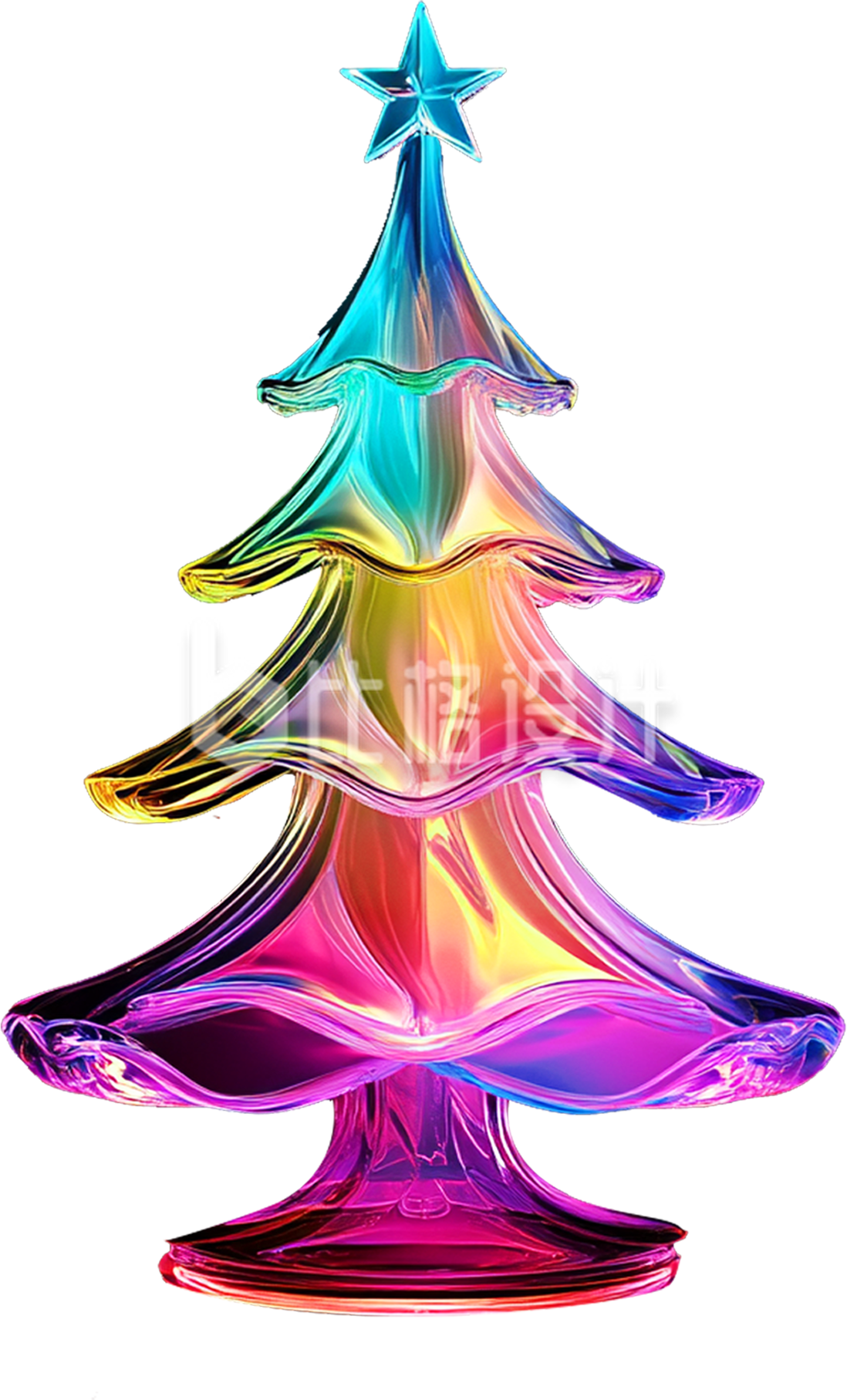 彩色玻璃质感圣诞树