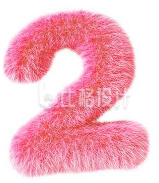 粉色毛绒数字2