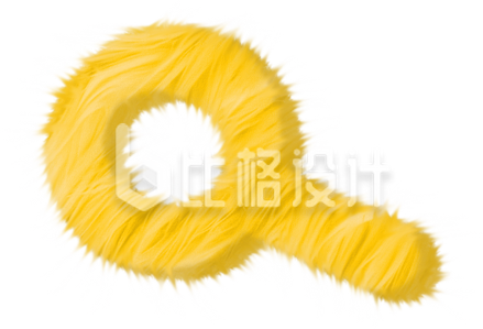 黄色毛茸茸放大镜手绘