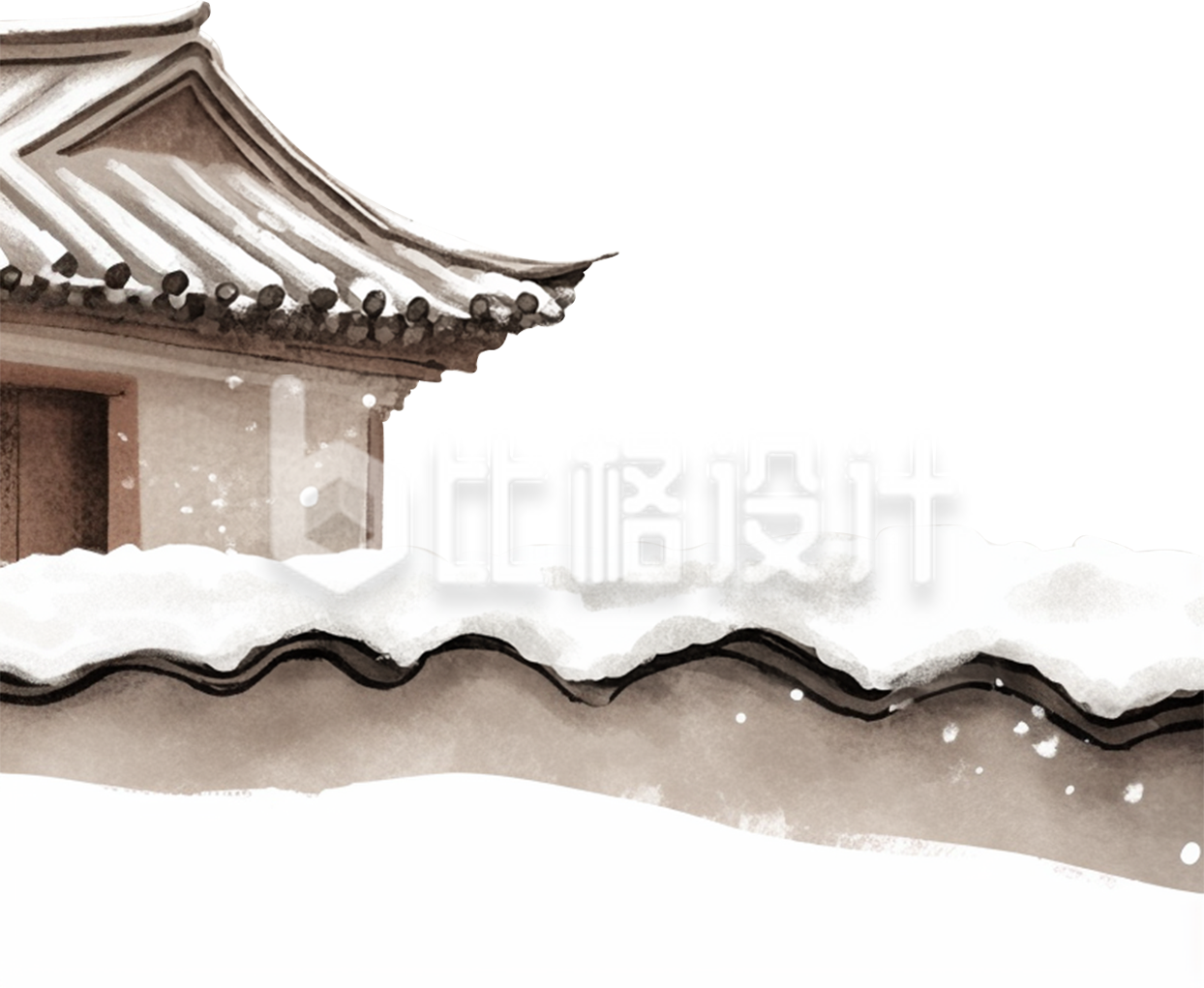 被积雪覆盖的屋顶