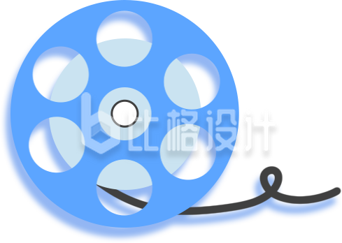 蓝色视频胶卷手绘