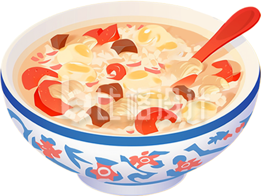 腊八粥美食手绘插画