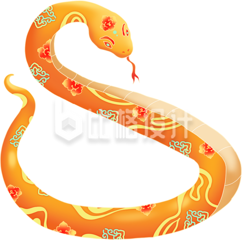 蛇手绘插画